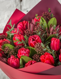 Pildīto tulpju pušķis "DESIRE"